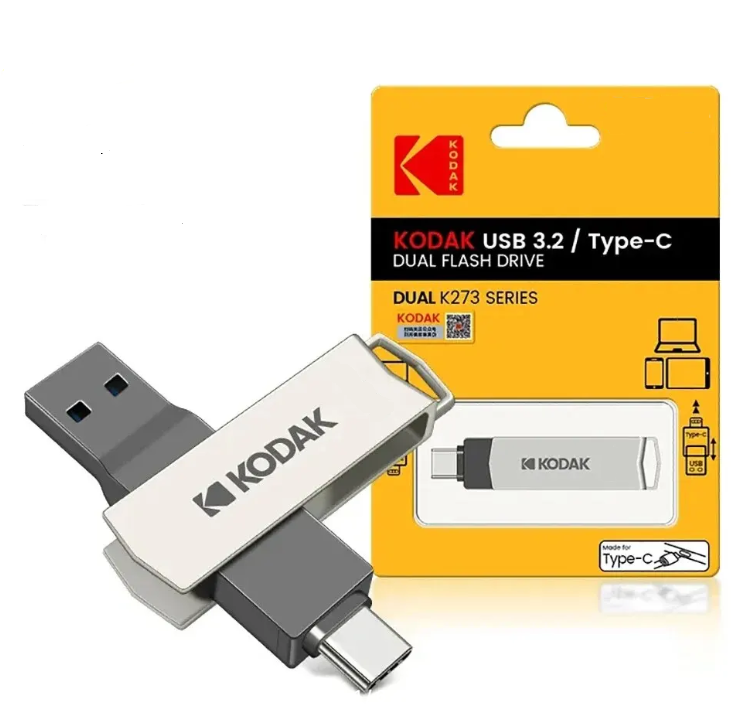 Флэш-память Kodak 2в1 128GB Type-C USB 3.2 для телефона и компьютера Silver
