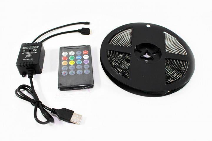 Світлодіодна стрічка Music RGB 5050 герметична контролер з мікрофоном 8 кольорів 5 м (8572751)