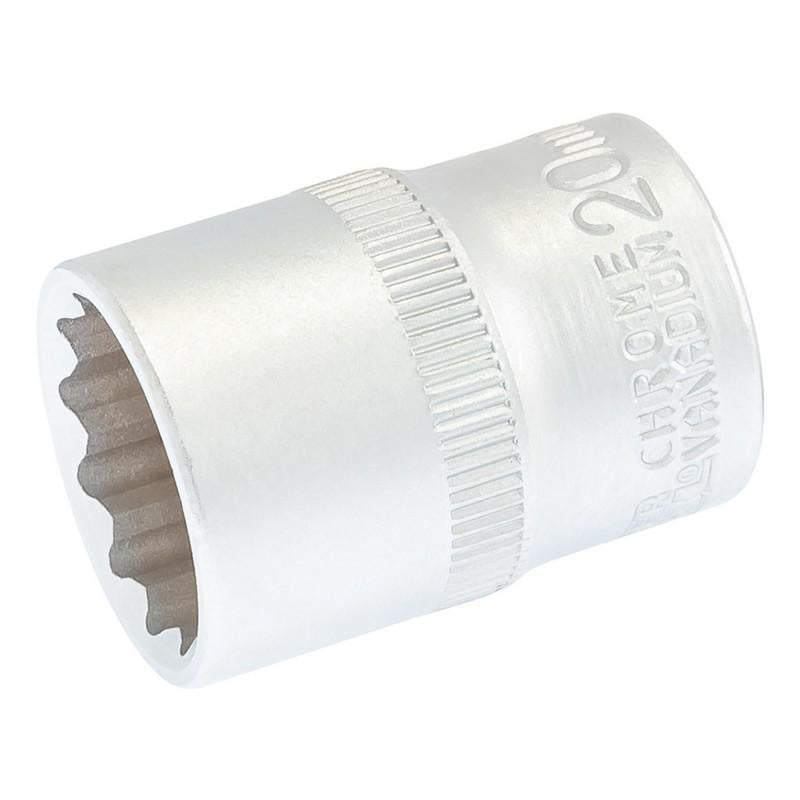 Головка торцевая MasterTool 12-гранная ½" 20 мм L 40 мм (CrV 78-0620)