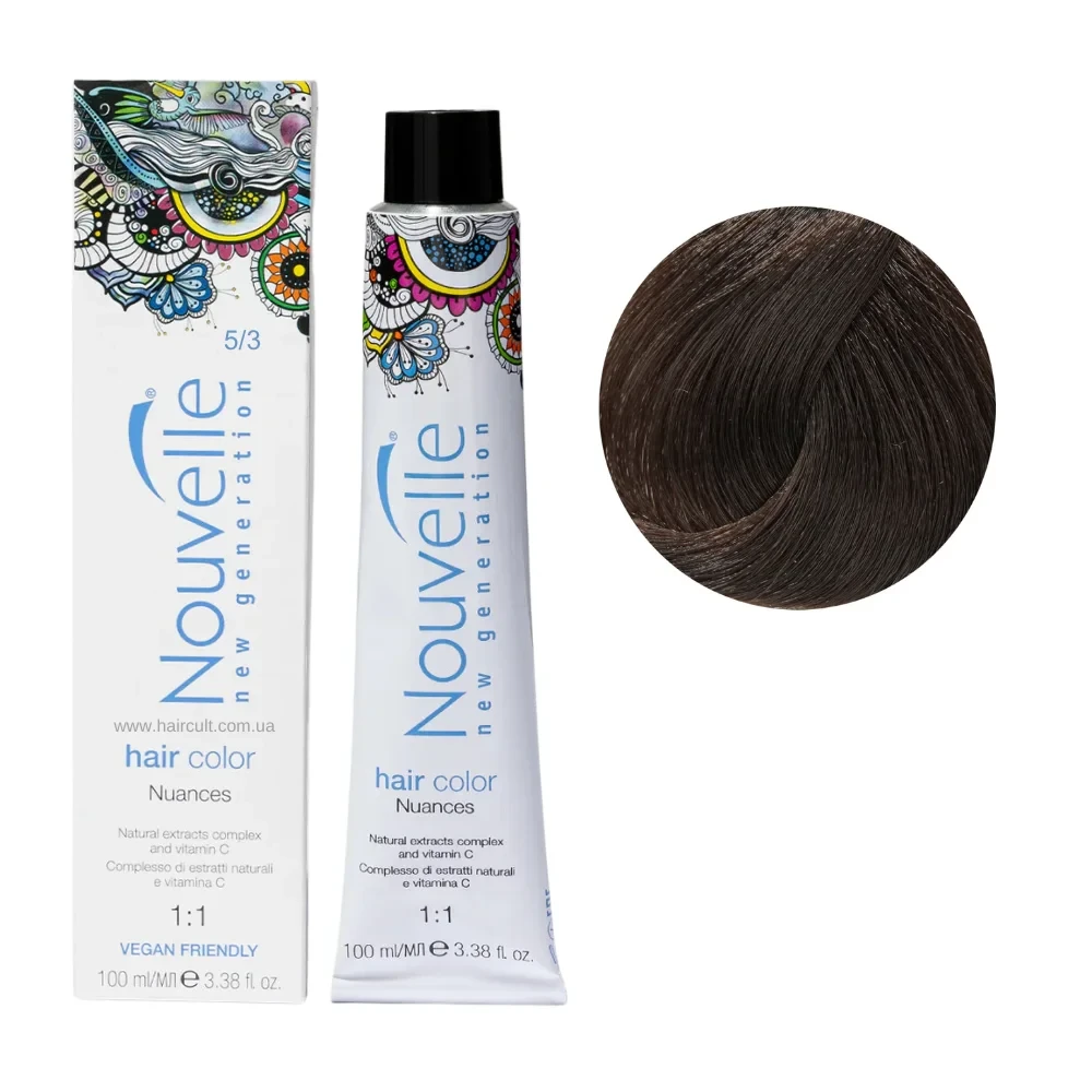 Краска для волос Nouvelle Hair Color 5/3 Светло-золотистый коричневый 100 мл