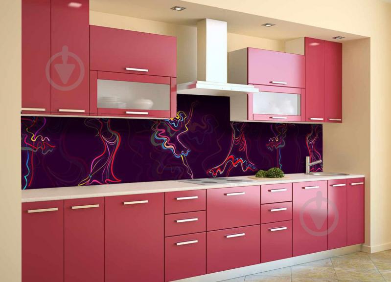 Скинали на кухню Zatarga «Силуэты» 600х3000 мм виниловая 3Д наклейка кухонный фартук самоклеящаяся Z180478/2