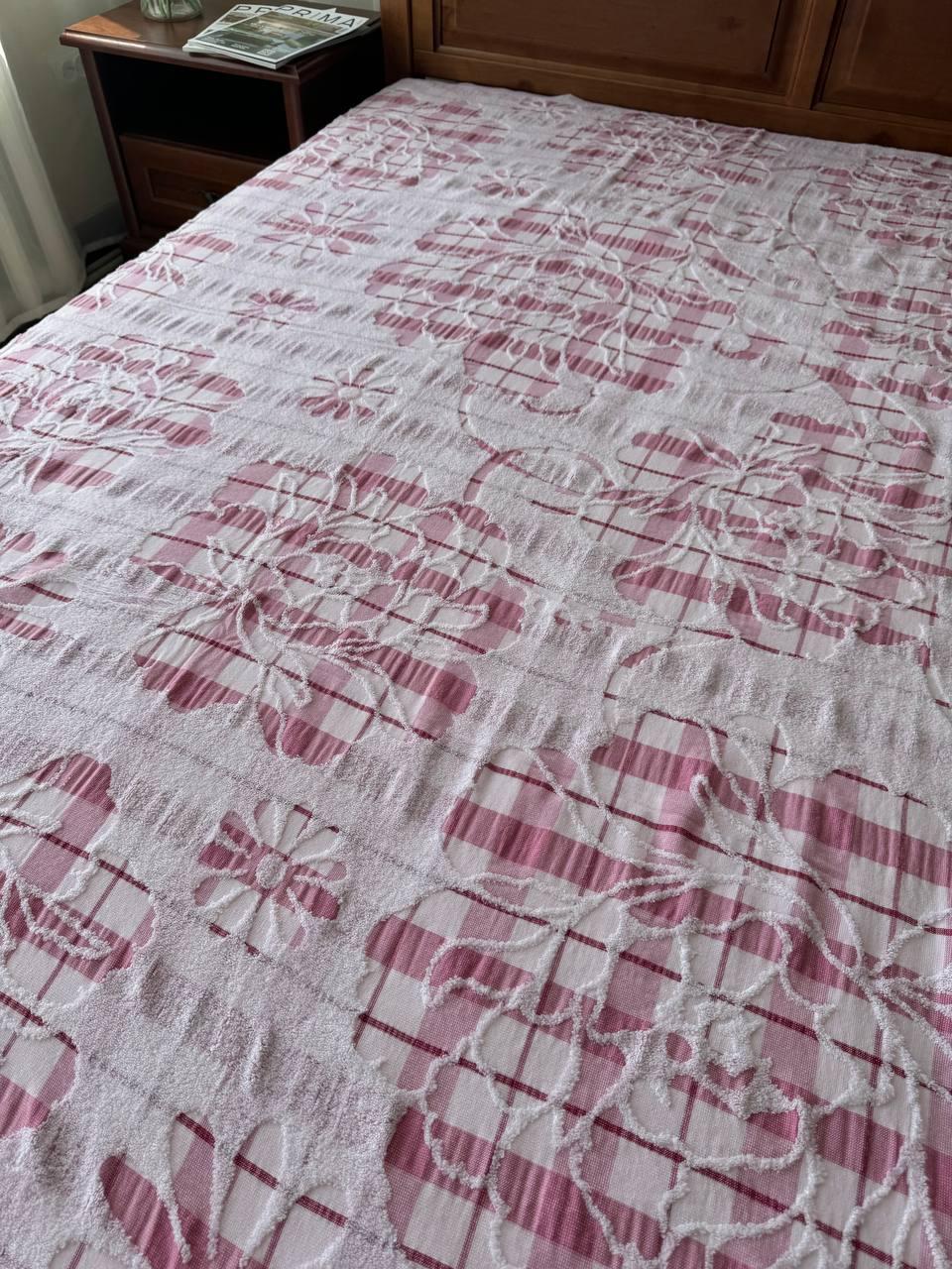 Простирадло махрове з льоном 200х150 см Рожевий (2259153957)