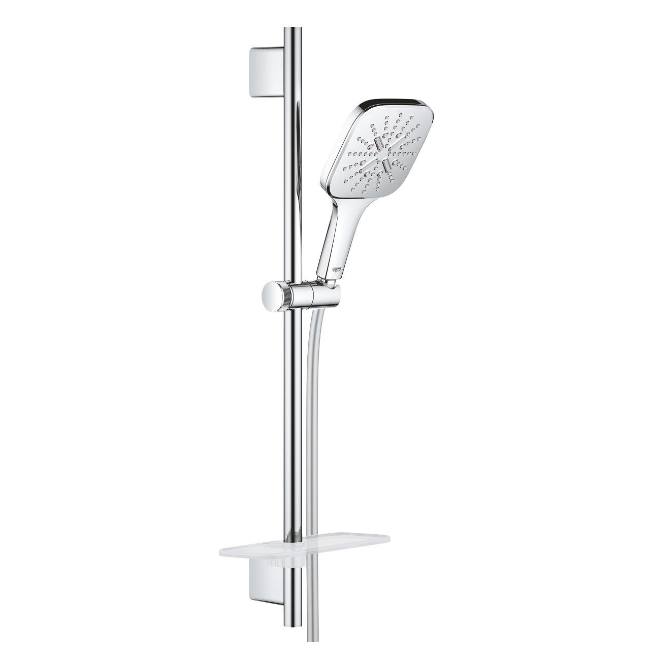 Душевой комплект Grohe RAINSHOWER SMARTACTIVE 130 CUBE 26583000 со штангой Хром (98642)