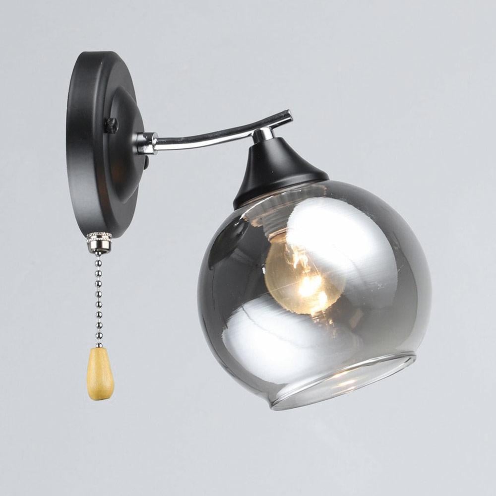 Бра Lighthouse SRS-20129/1W BK+CH Чорний/Хром/Прозорий/Чорний (113364)