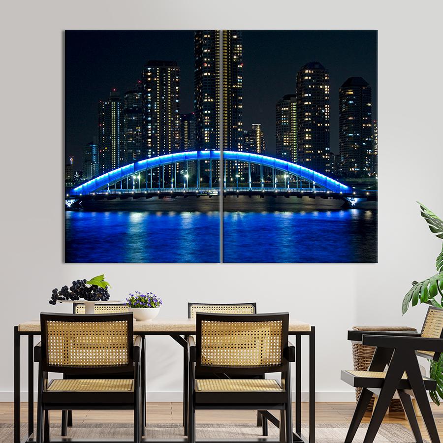 Настенний декор Светящийся мост Эитаи в Токио 71x51 см (A576-2)