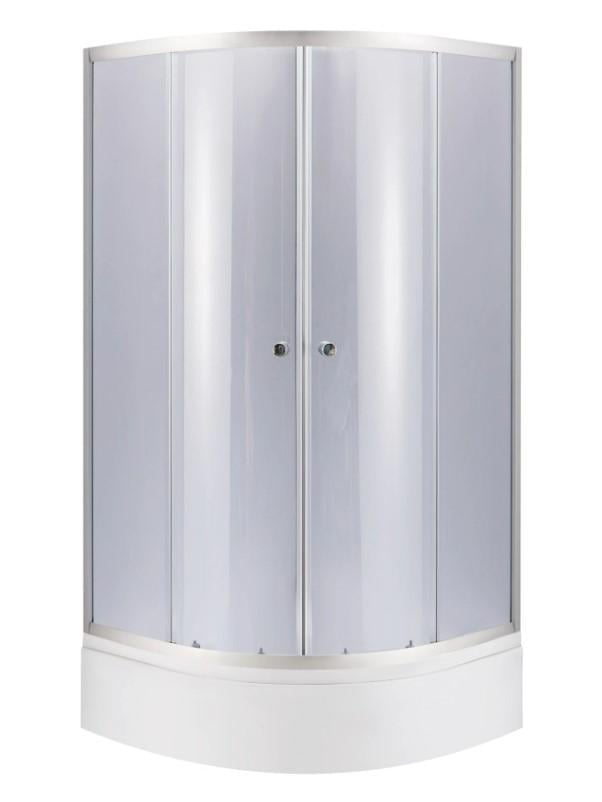 Душевая кабина полукруглая Lidz Latwa SC80x80.SAT.MID.GR стекло тонированное 4 мм с душевым поддоном Kapielka ST 80x80x26 см с панелью (64607)