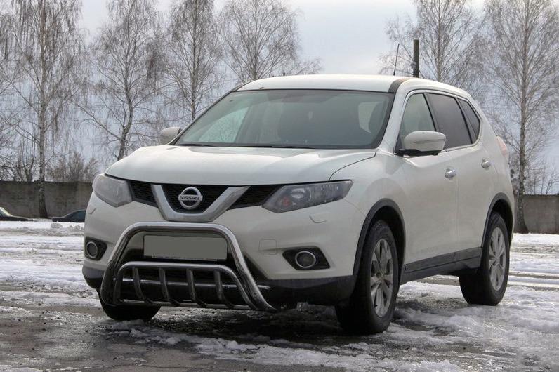 Кенгурятник WT002 CAN для Nissan X-trail T32/Rogue 2014-2021 гг. нержавеющая сталь Хром