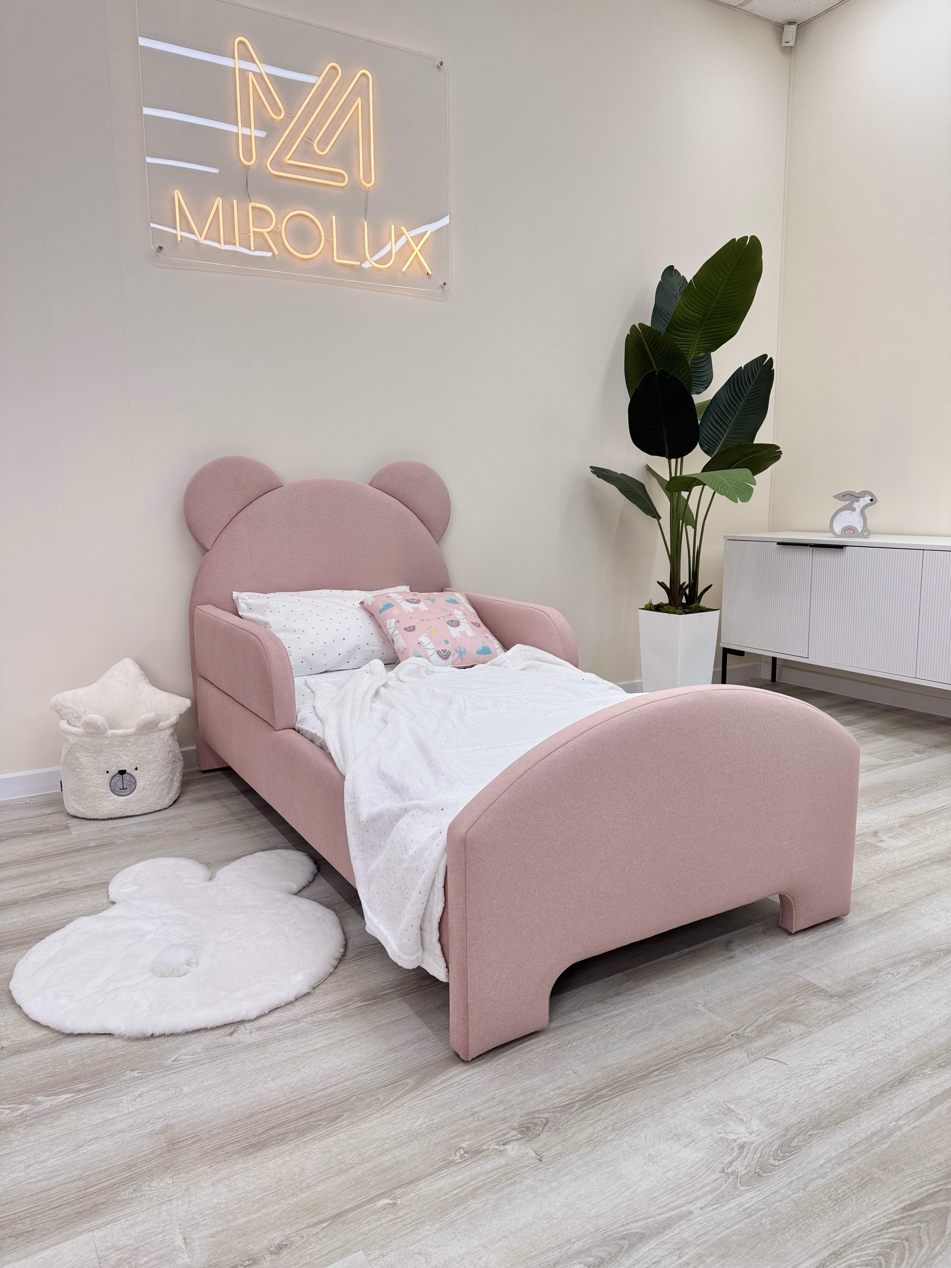 Кровать детская Mirolux Мишка букле 90х190 см Розовый (31300926)