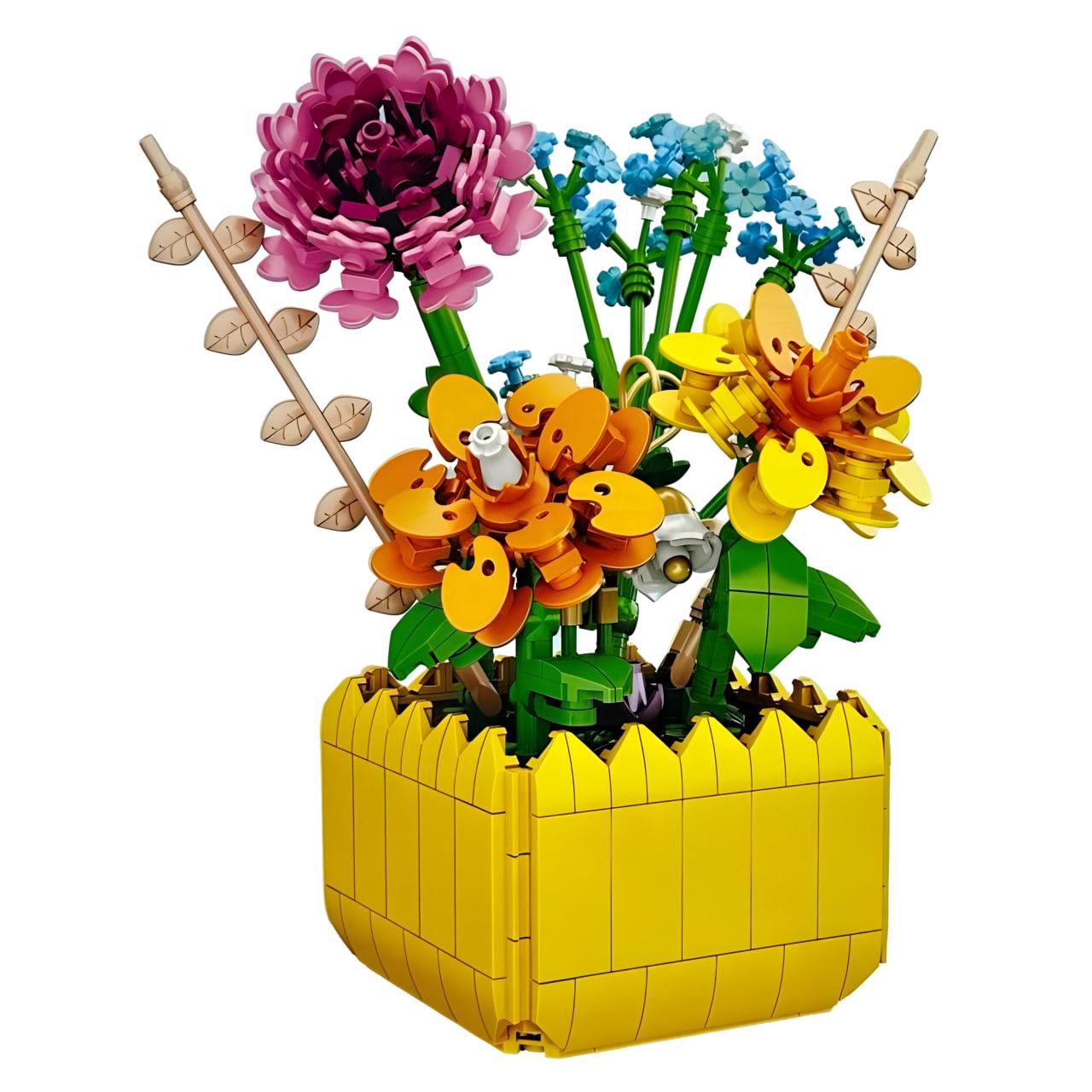 Конструктор Flower Studio Разноцветный букет в вазе 549 деталей (9112A)