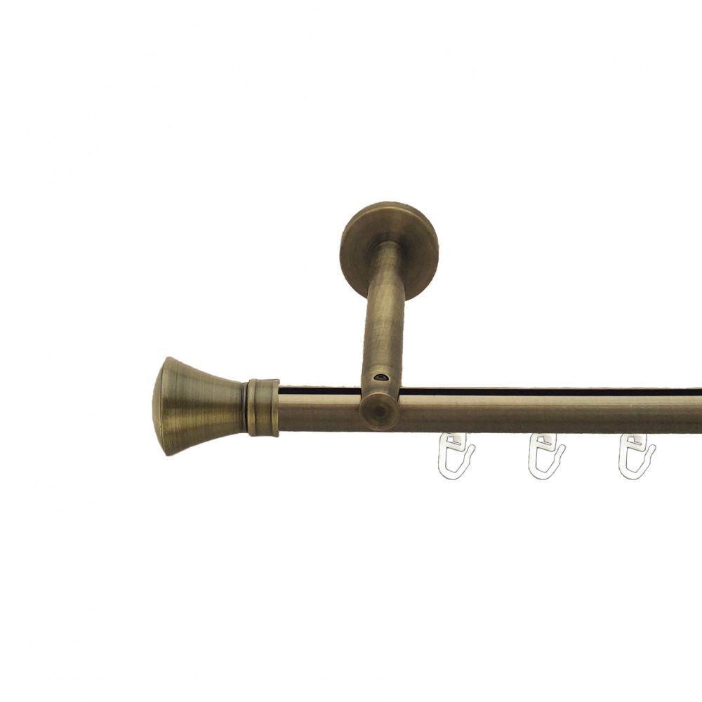 Карниз металлический Orvit Люксор однорядный цилиндр и профиль/профильная труба 19 мм 240 см Антик (000-9611)