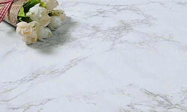 Самоклеящаяся кухонная пленка для поверхностей 5x0,6 м Белый мрамор (3642)