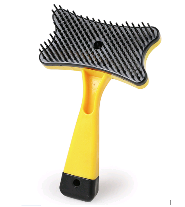 Пуходерка для котов и собак с кнопкой автоматической очистки Желтый (00000007953)