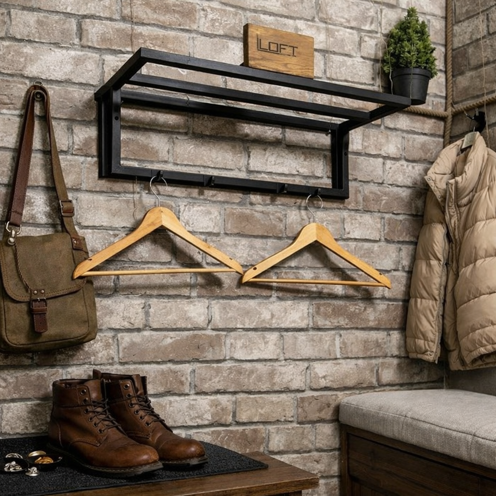 Вешалка для одежды MSM в стиле лофт 75х25х25 см Черный (93644)