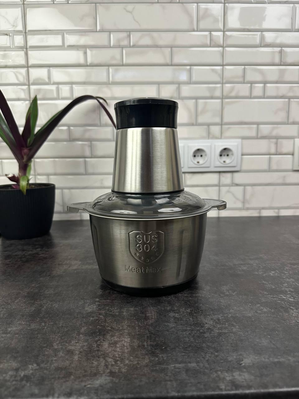 Блендер з металевою чашею 1200 Вт 2 л Чорний