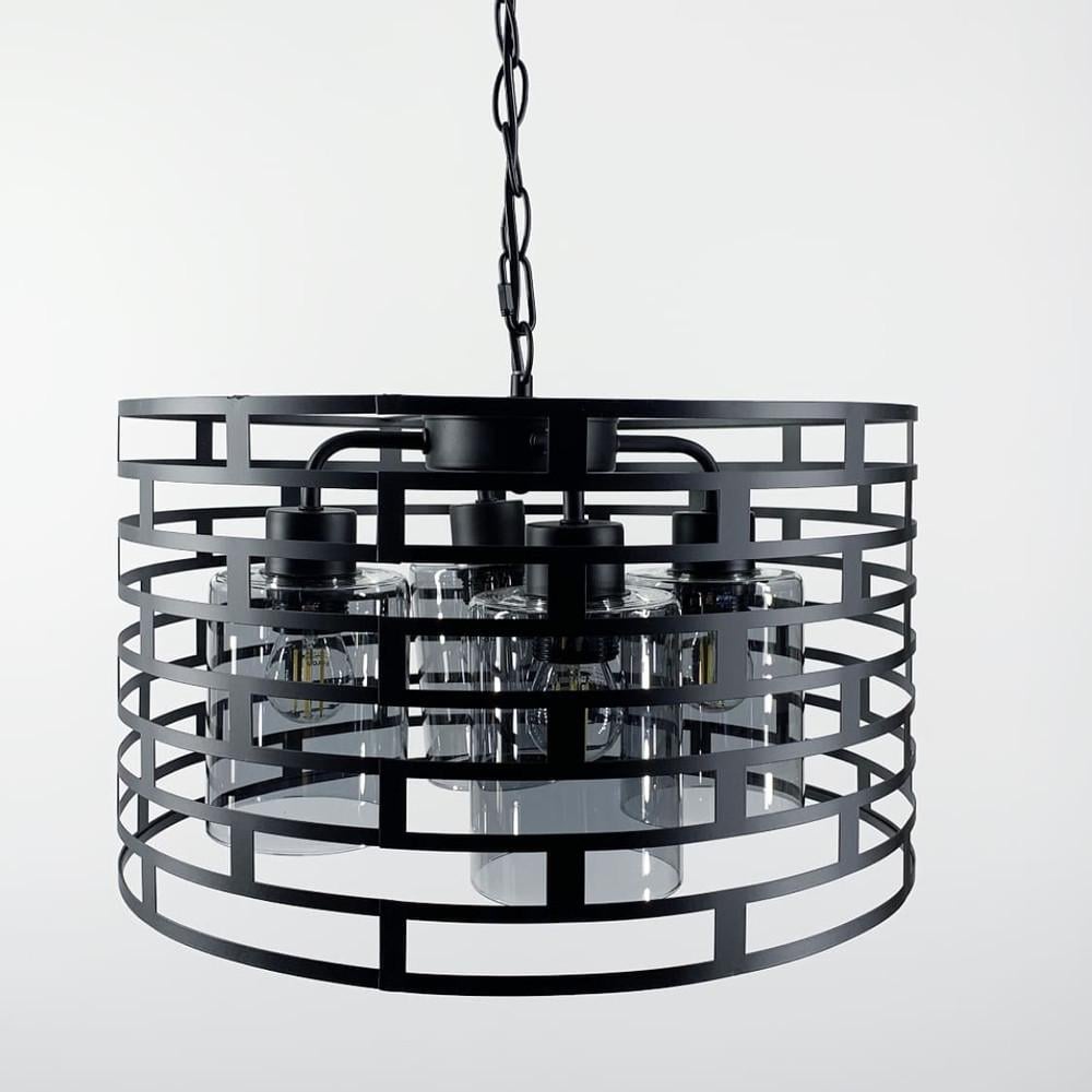 Светильник подвесной лофт на 4 графитовых плафона (12716/4)