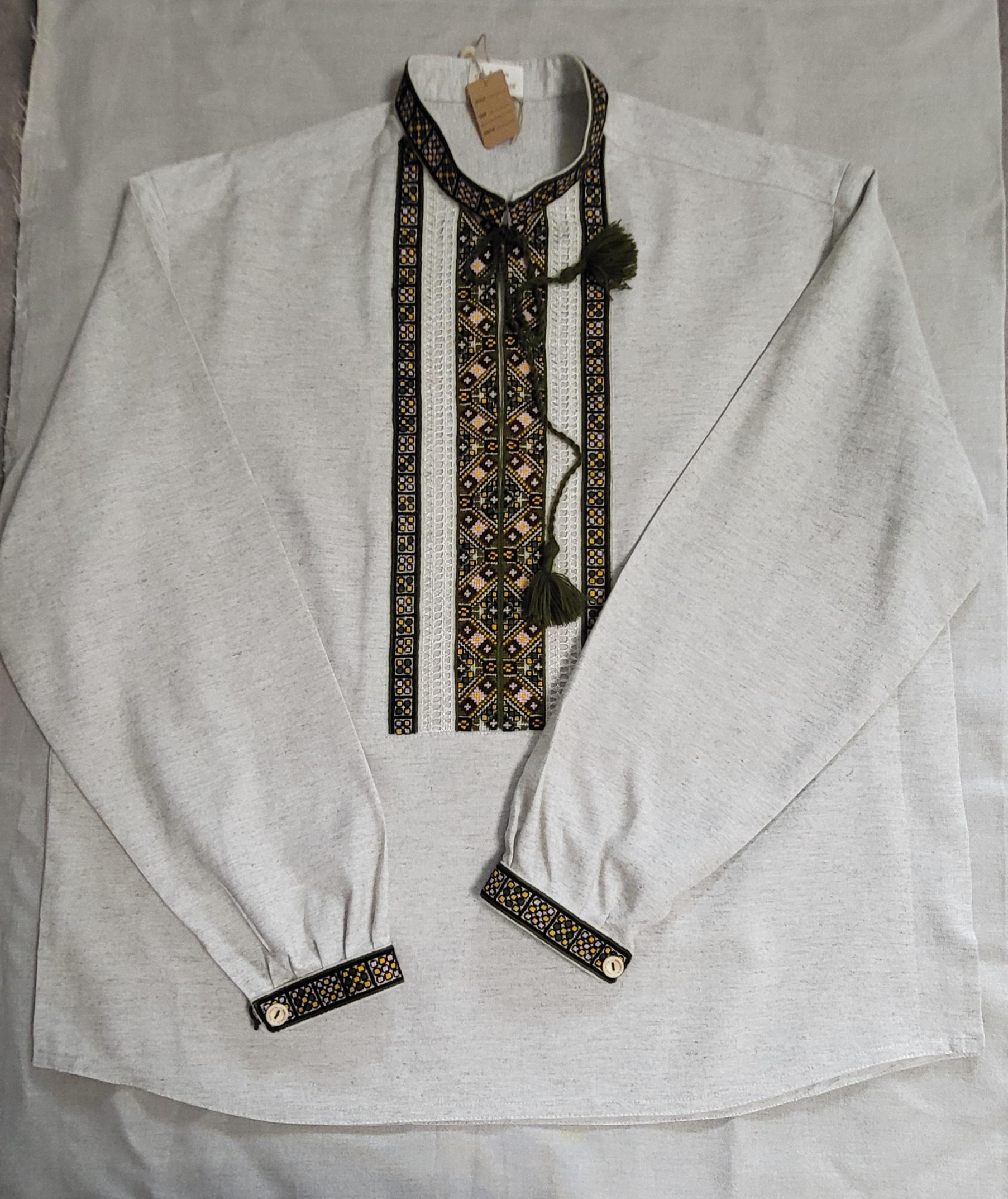 Вышиванка мужская Буркутская ручной работы из натуральной домотканой ткани 3XL (58) - фото 2 Вышиванка мужская Буркутская ручной работы из натуральной домотканой ткани 3XL (58) - фото 2