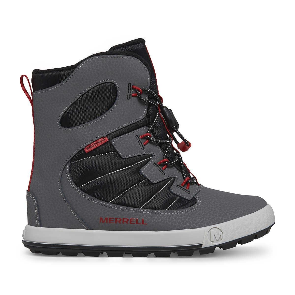 Черевики зимові Merrell Snow Bank 4.0 Waterproof Boot р. 32/1/21 см Grey/Black/Red (23300410) - фото 2 Черевики зимові Merrell Snow Bank 4.0 Waterproof Boot р. 32/1/21 см Grey/Black/Red (23300410) - фото 2