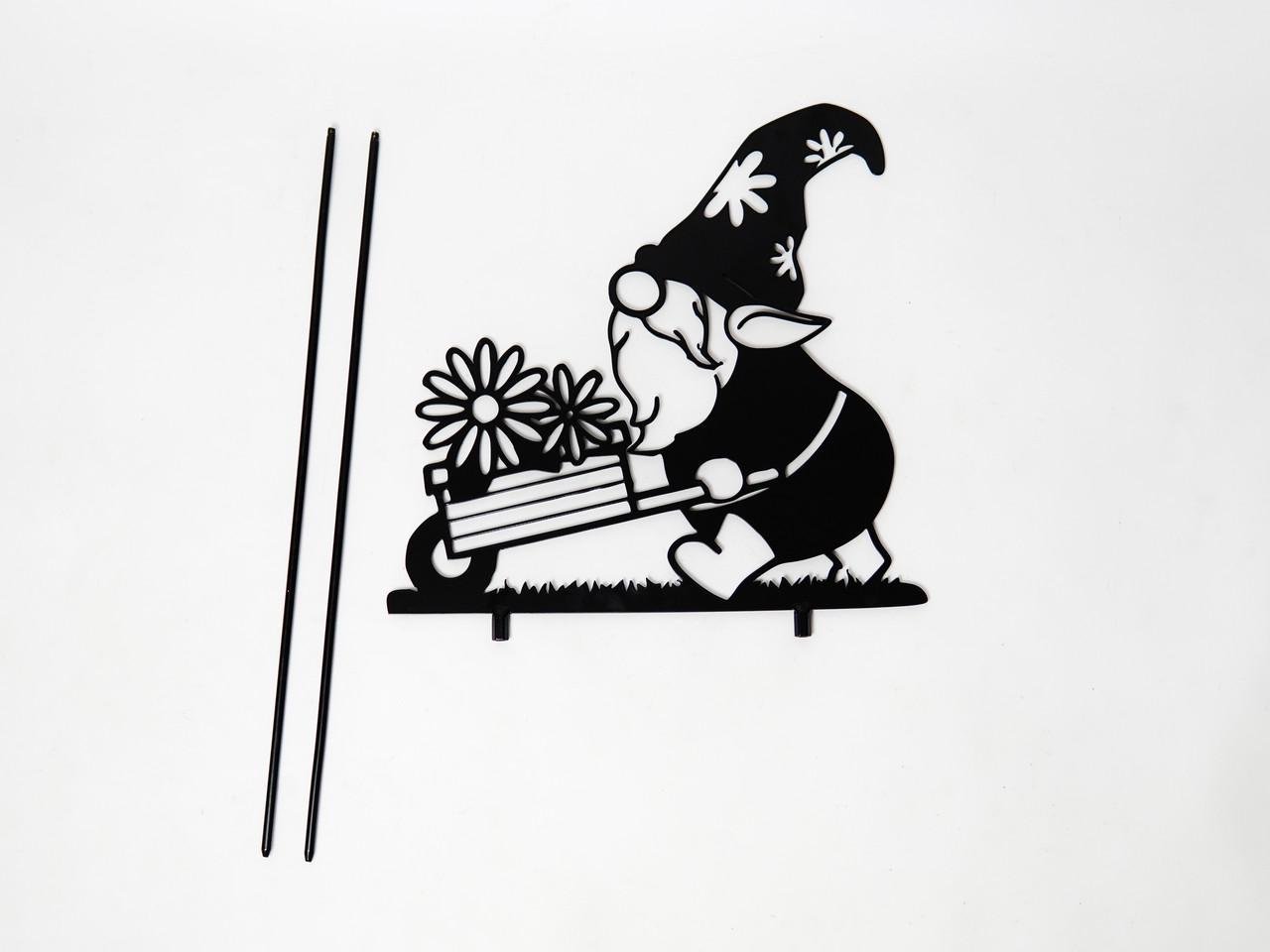 Садовая фигура Гном-цветовод металлическая для двора/террасы/сада (DCR003) - фото 2 Садовая фигура Гном-цветовод металлическая для двора/террасы/сада (DCR003) - фото 2