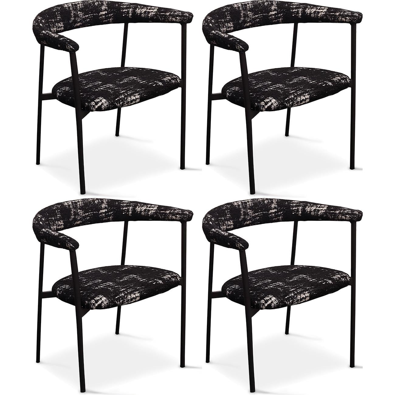 Комплект из 4-х стульев обеденных Hush Resin luxury volcanic black base (13999)