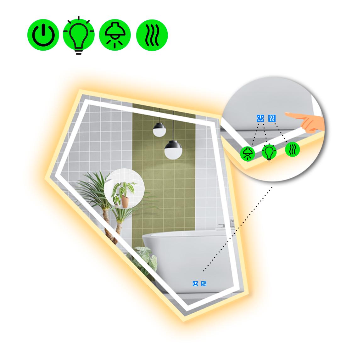 Зеркало LED подсветкой Modulo 4 с двумя сенсорами и подогревом 140x120 см (8776535)