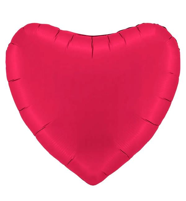Воздушный шар Сердце Grabo 91 см Вишневый сатин (10748)