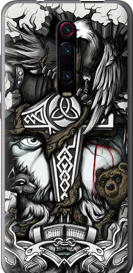 Чехол на Xiaomi Mi 9T Тату Викинг (4098u-1815-42517)