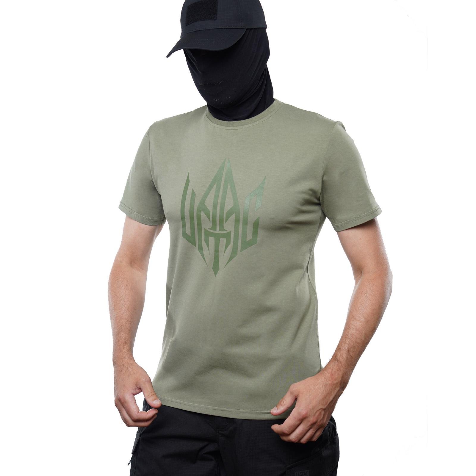 Футболка UATAC с большим принтом UATAC Трезубец L Khaki (2733781819) - фото 1 Футболка UATAC с большим принтом UATAC Трезубец L Khaki (2733781819) - фото 1