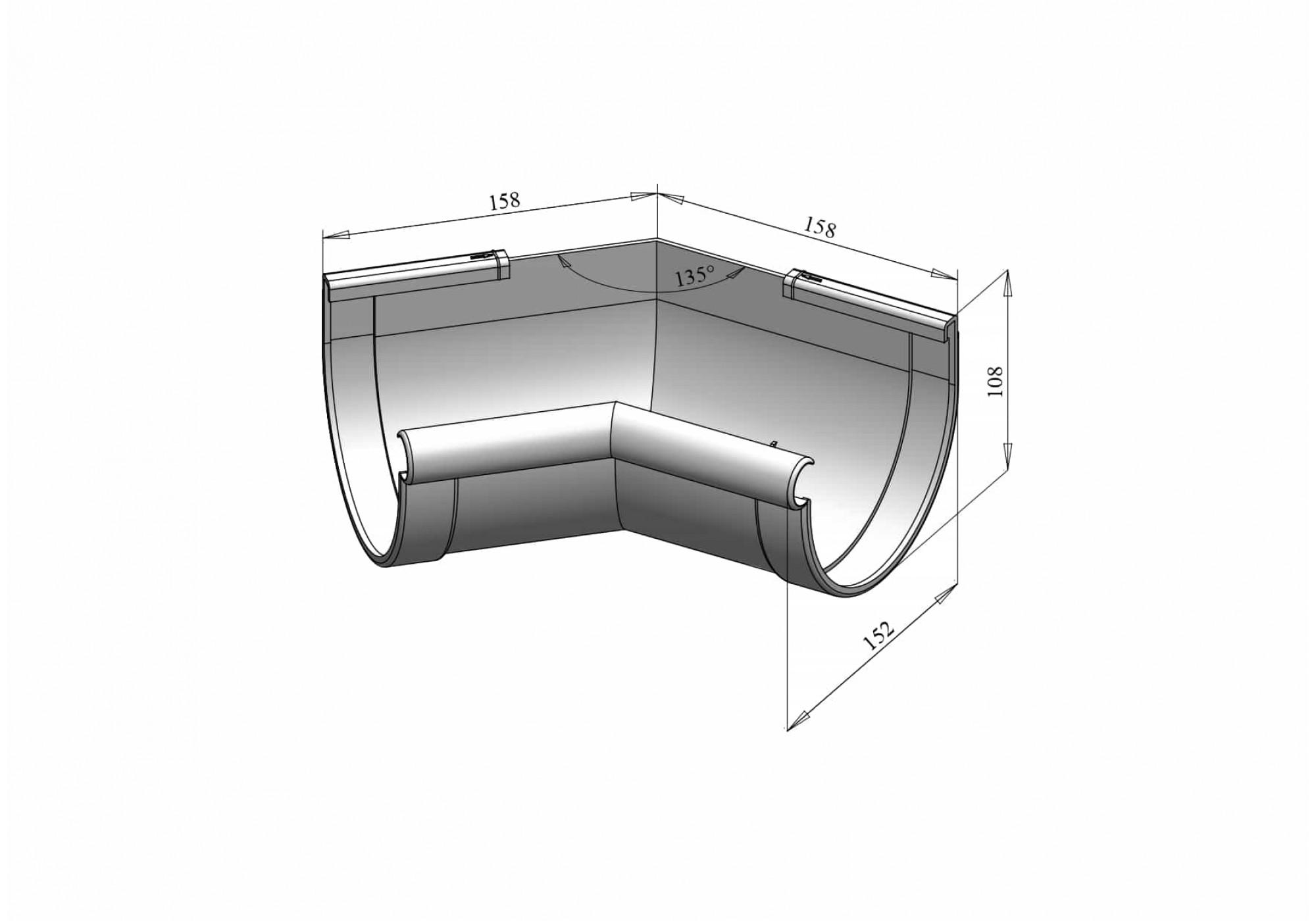 Угол желоба внутренний RAINWAY 130 система 135° Белый - фото 2 Угол желоба внутренний RAINWAY 130 система 135° Белый - фото 2