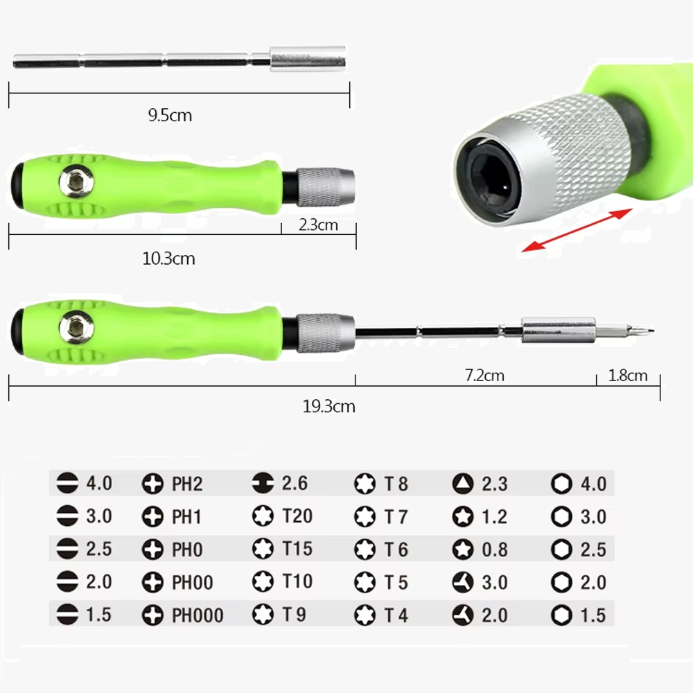 Отвертка цанговая BAKU BK-3035 с набором бит/прецизионные отвертки Transparent (110291-2) - фото 10