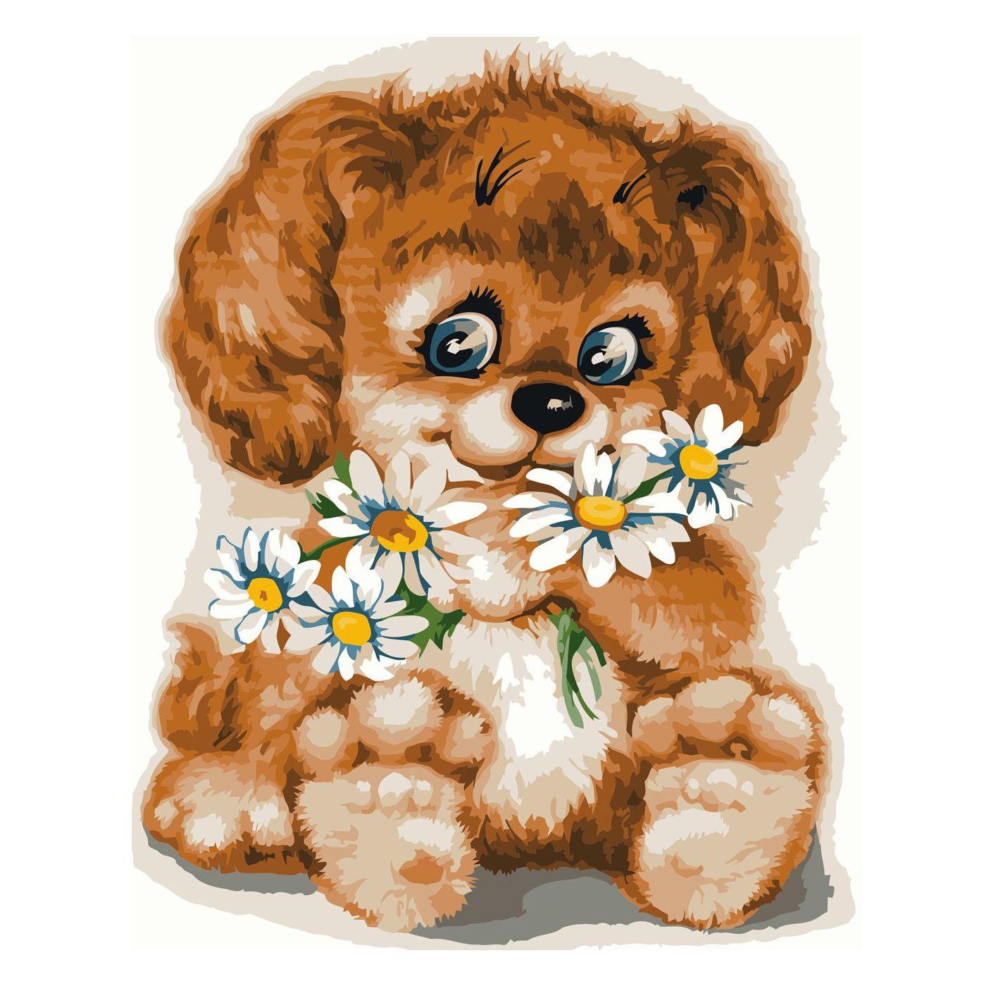 Картина по номерам Strateg Милый песик 30х40 см (SV-0028)