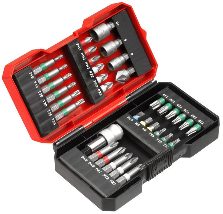 Набір біт Einhell KWB хвостовик 1/4 3 шт. SL/PH/PZ/H/T 25/50 мм у кейсі 34 шт. (108801) - фото 4