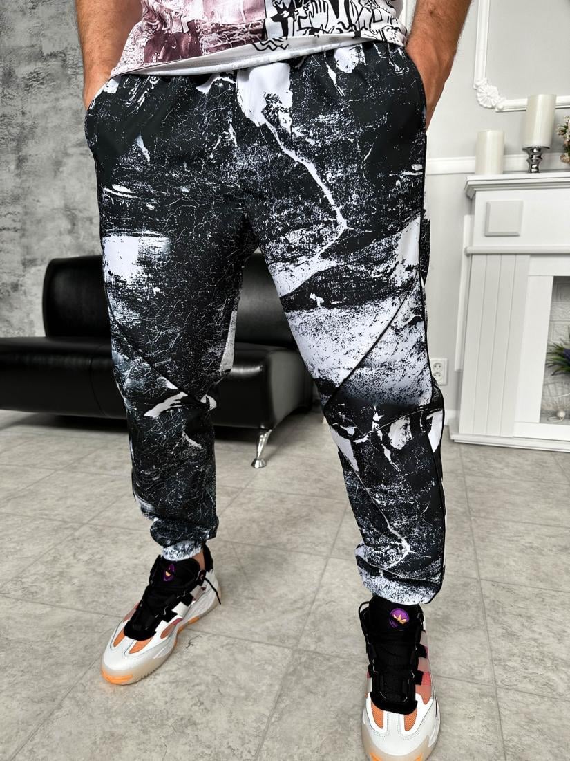 Спортивні штани 12-160 плащівка на підкладці S Різнокольоровий (22021)