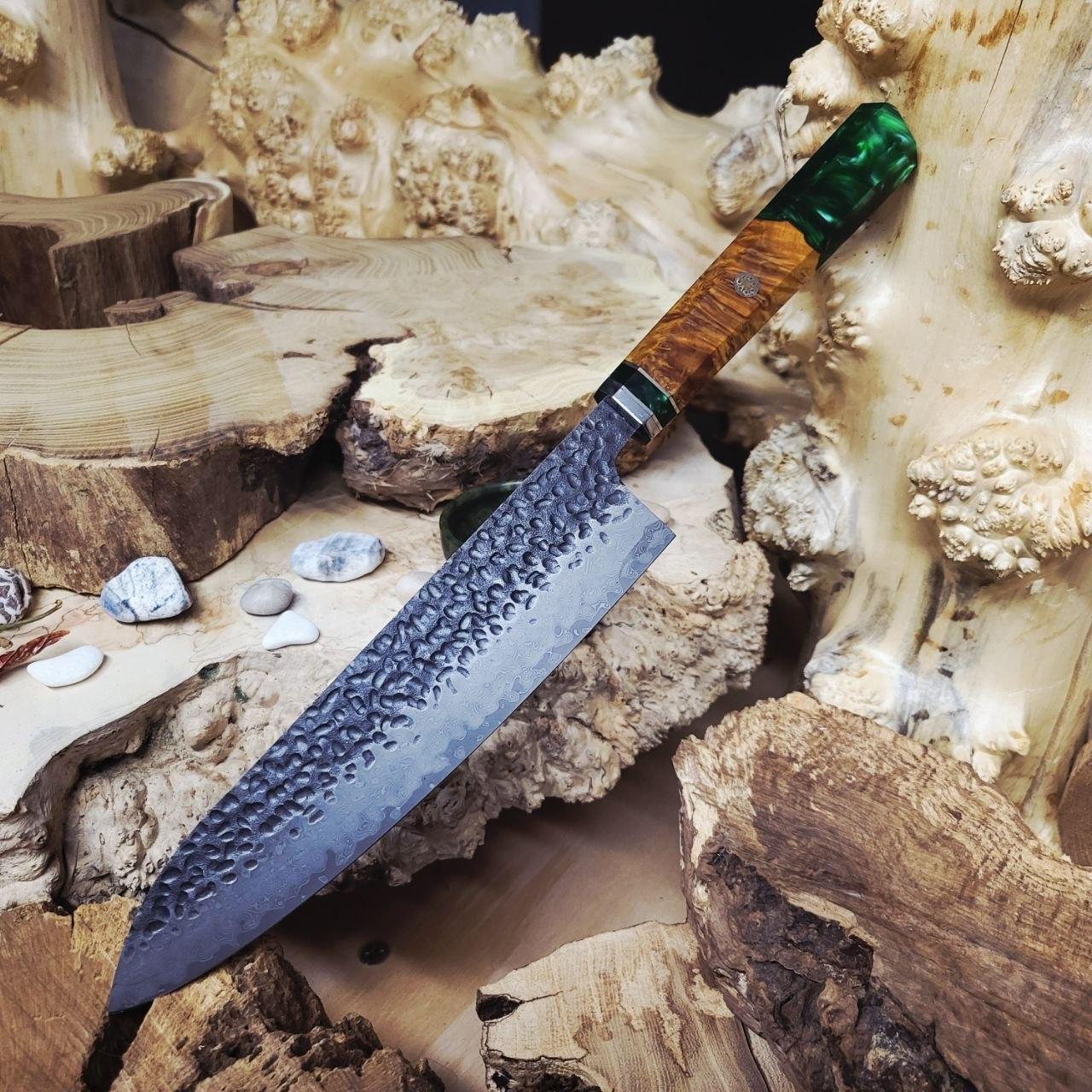 Шеф-нож японский Gyuto дамасская сталь VG-10 73 слоя 35 см