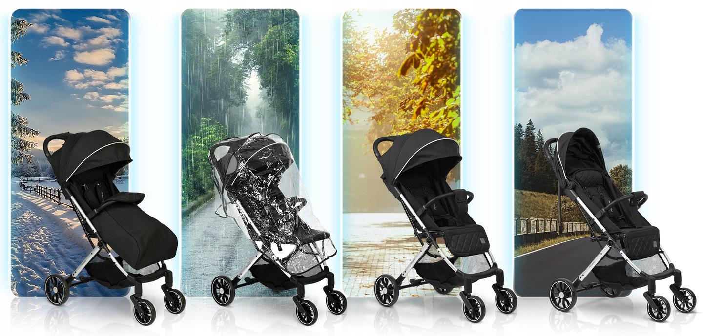 Коляска прогулянкова Paseo Nukido з дощовиком та чохлом Чорний (716000) - фото 13