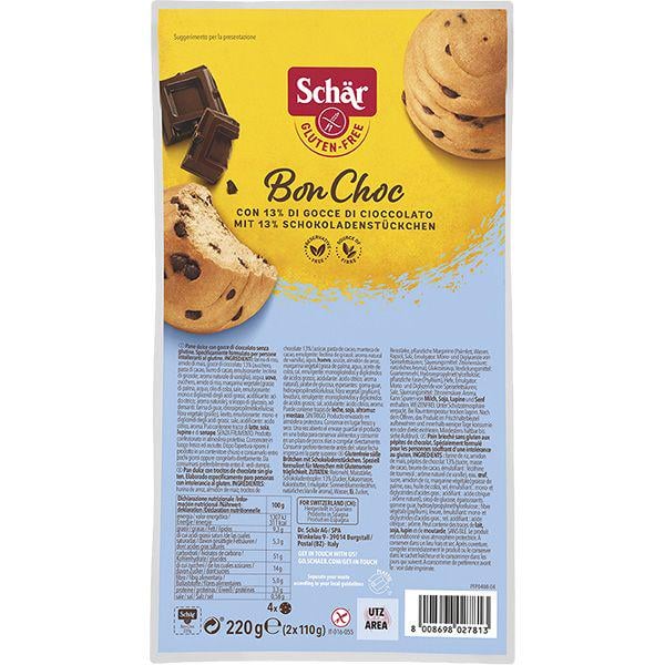 Булочки без глютена Dr. Schar Bon Choc сладкие с кусочками шоколада 220 г (8008698027813) - фото 1