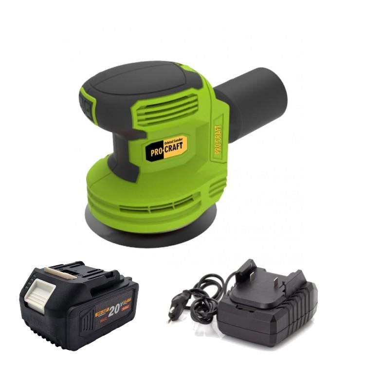 Шліфмашина Procraft PX-20 з 1 акумулятором 20/4 ексцентрикова та зарядним пристрієм
