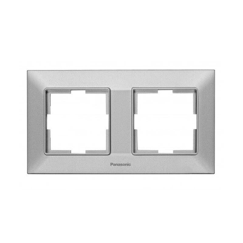 Рамка двомісна Panasonic Arkedia Slim горизонтальна ABS Срібний (WNTF08022SL-UA1) - фото 1 Рамка двомісна Panasonic Arkedia Slim горизонтальна ABS Срібний (WNTF08022SL-UA1) - фото 1