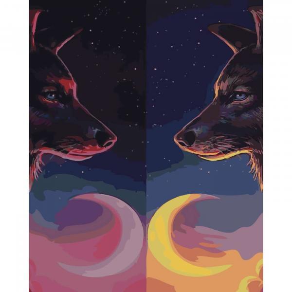 Картина по номерам Strateg Животные Зеркальные хищники цветное полотно 40х50 см в термопакете (SY6503)