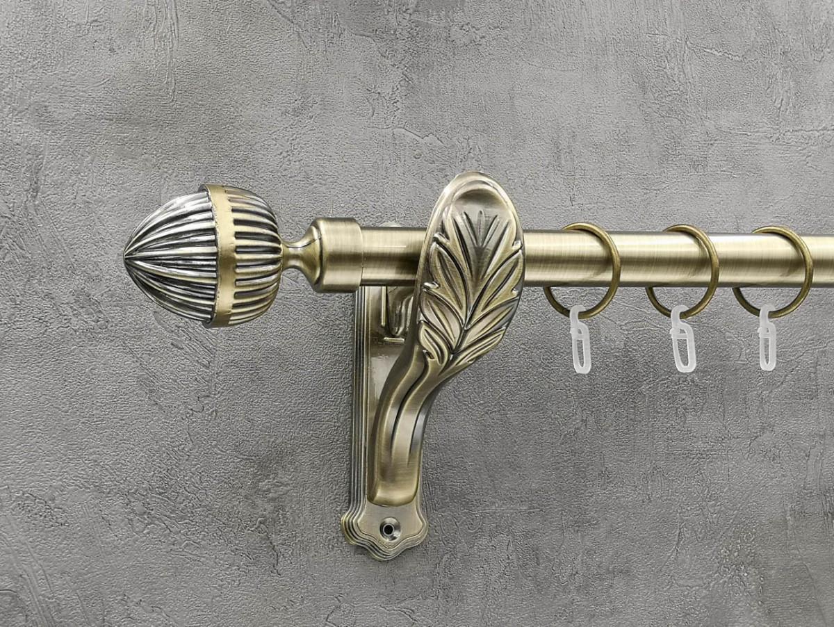 Карниз Quadrum Одеон гладкая штанга одинарный ретро 25 мм 320 см Антик (262042461)