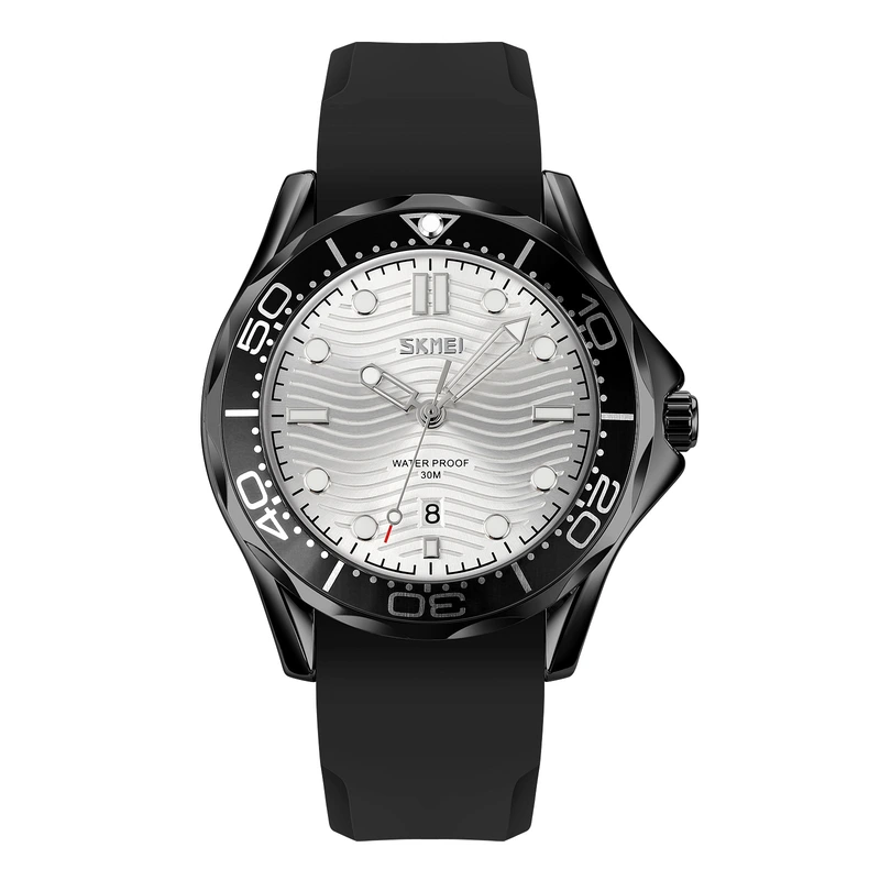 Наручные часы Skmei 9276PBKSI Black/Silver Silicone strap