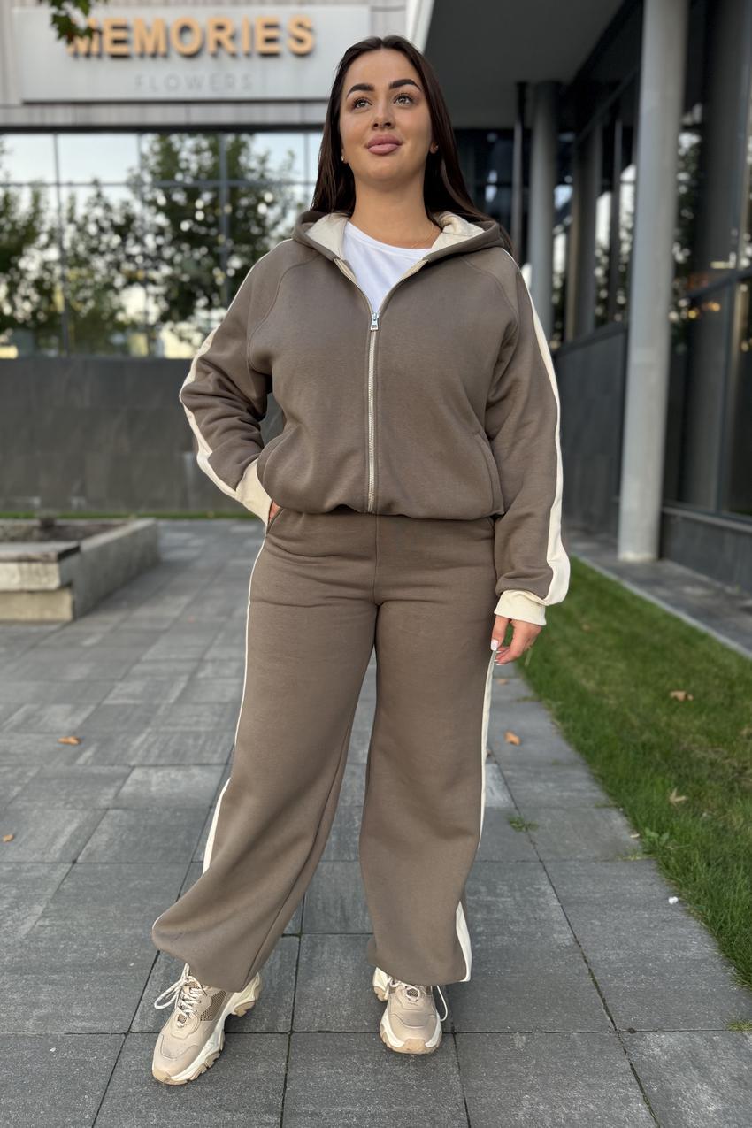 Костюм М207.4 на замке с капюшоном с начесом XL Бежево-серый (1014-1-63)