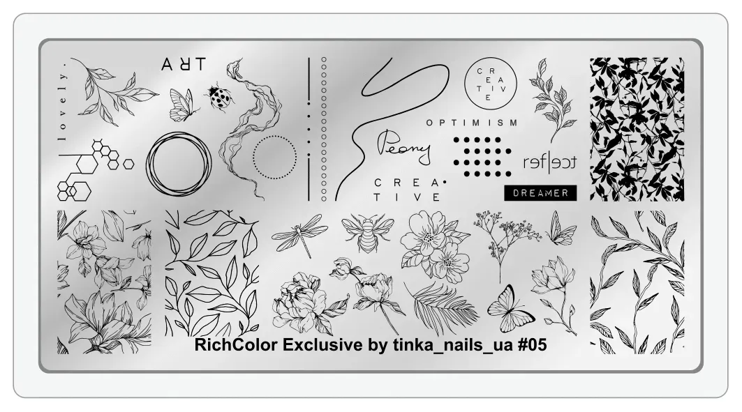 Пластина для стемпинга Richcolor Exclusive by tinka_nails_ru №05