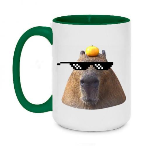 Чашка керамическая двухцветная Capybara cool 420 мл Темно-зеленый (12767746-16-181785)