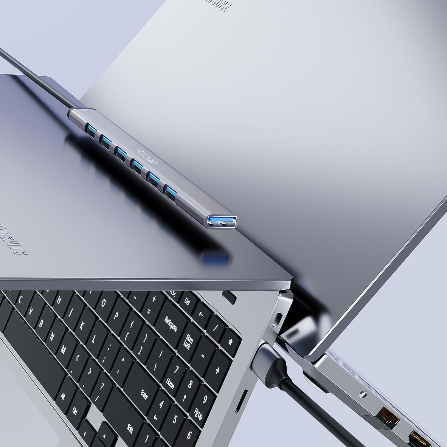 Концентратор/розгалужувач USB Type-C Addap UH-04С для ноутбука на 7 портів USB Gray - фото 15 Концентратор/розгалужувач USB Type-C Addap UH-04С для ноутбука на 7 портів USB Gray - фото 15