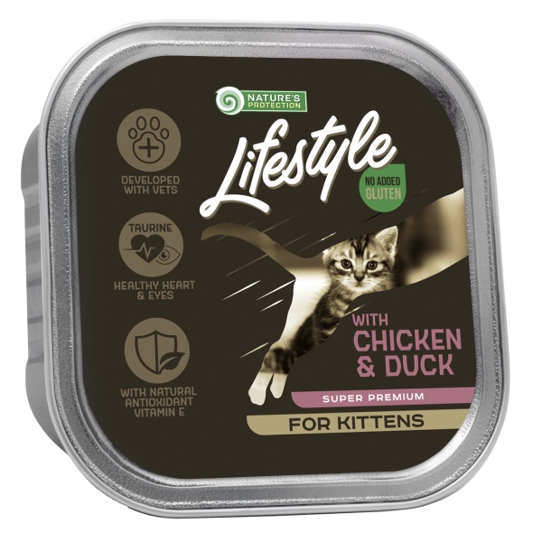 Вологий корм для кошенят Nature's Protection Lifestyle Kitten with chicken and duck 85 г (KIKLS46085)