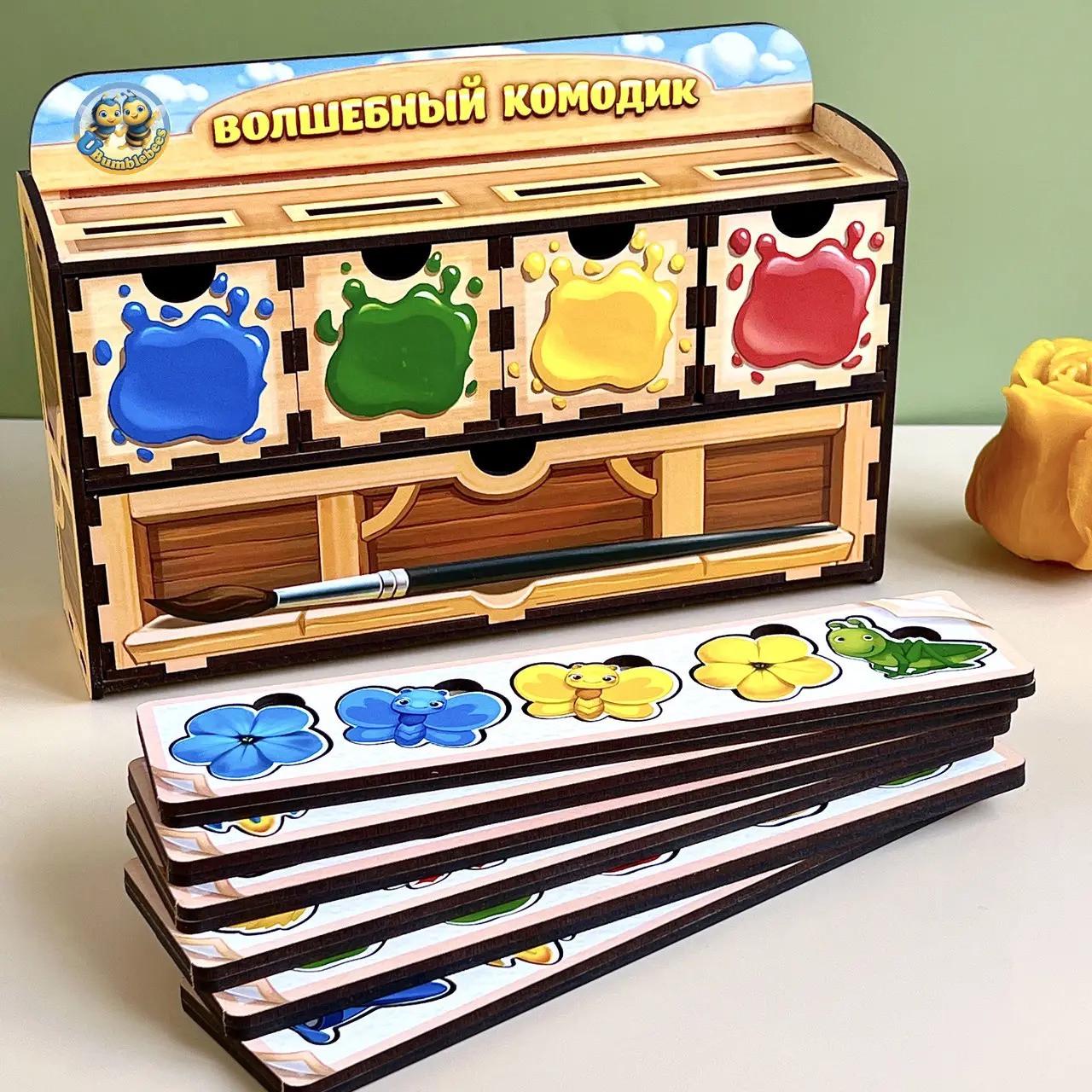 Игра сортер деревянная Ubumblebees Волшебный Комодик настольная - фото 6