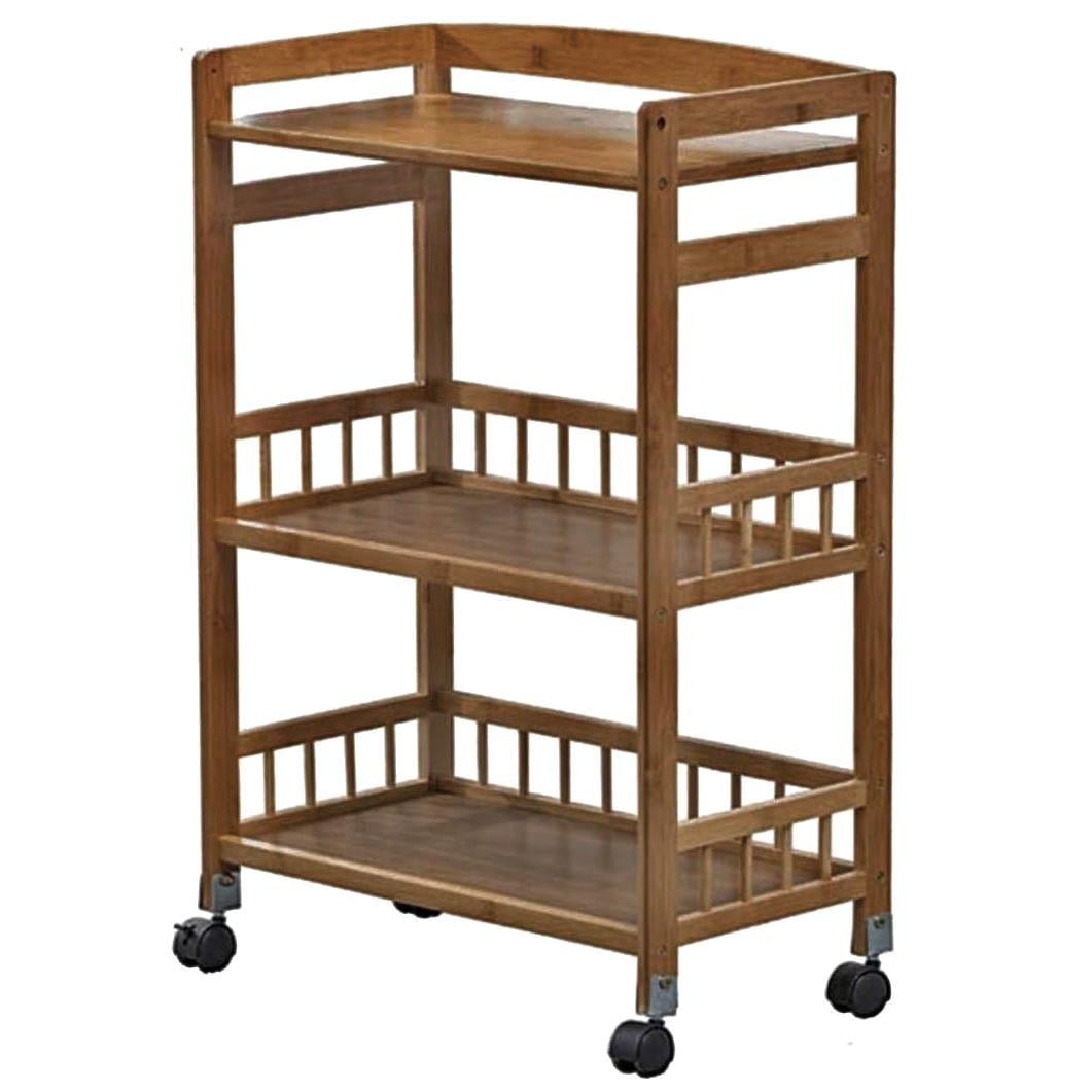 Этажерка для ванной из дерева на колесиках Комуния Корица (АБТ-006333)