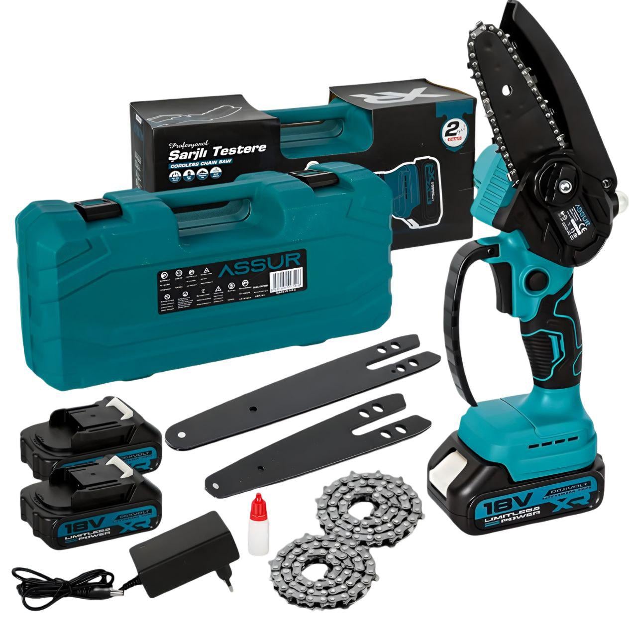 Пила акумуляторна міні ASSUR ASR744/МК 18V з двома шинами 4/6" 2 акумулятори/кейс (33153820) Пила акумуляторна міні ASSUR ASR744/МК 18V з двома шинами 4/6" 2 акумулятори/кейс (33153820)