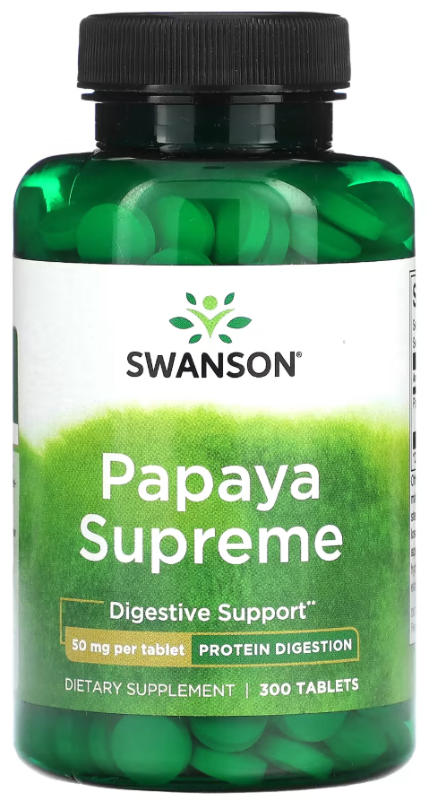 Комплекс Папаин Swanson Papaya Supreme Protein Digestion 50 мг 300 таблеток