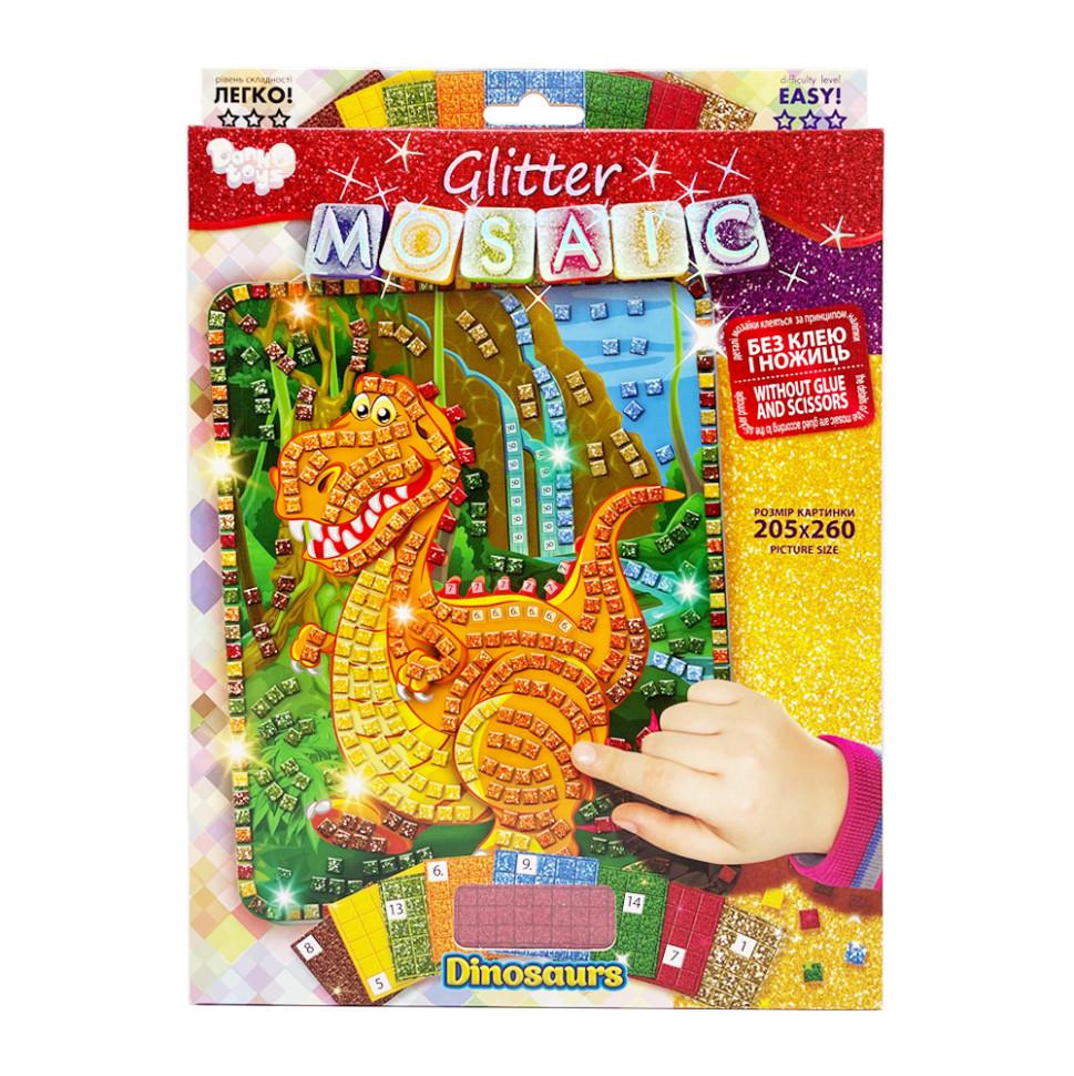 Набір креативної творчості Danko Toys Блискуча мозаїка Dinosaurs БМ-02-01 20,6х26 см (RLT46976)